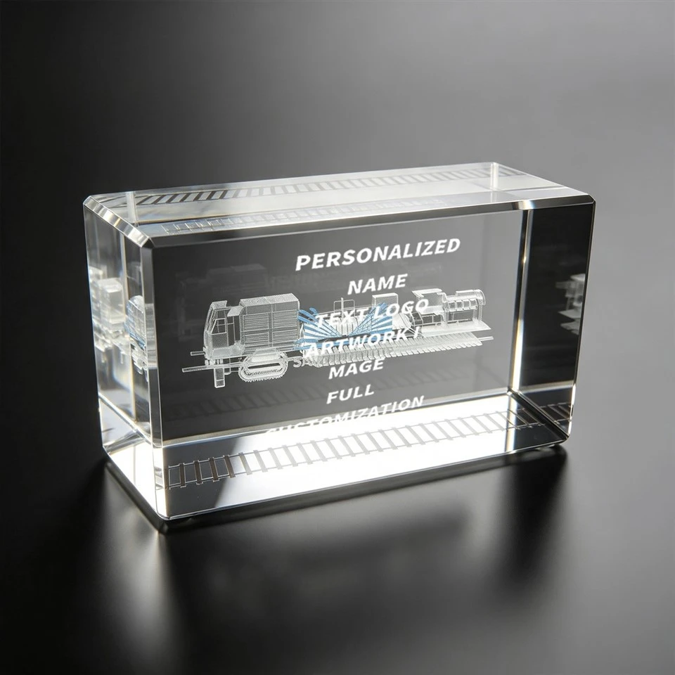 Railway Machine 3D Laser Crystal Block factory