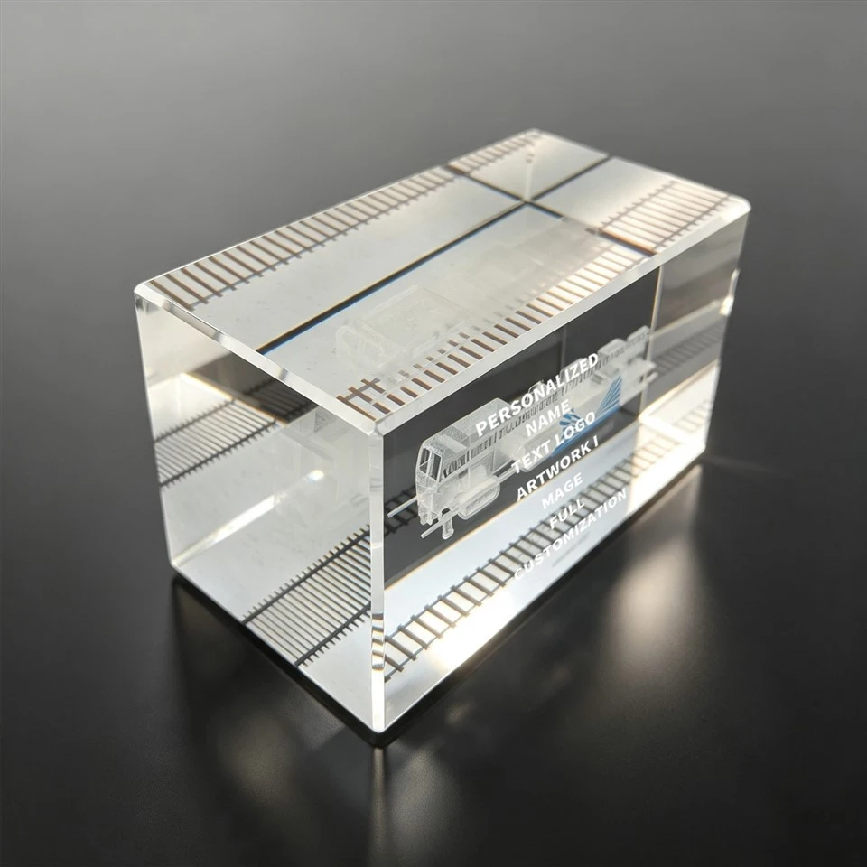 Railway Machine 3D Laser Crystal Block best